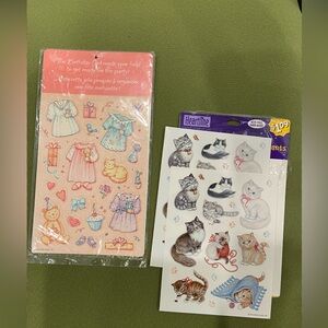 hallmark stickers vintage cat kitten birthday